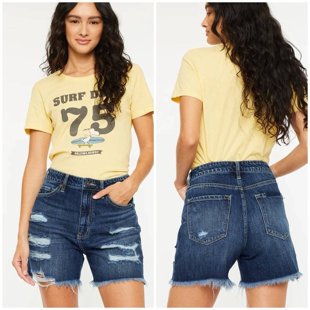 KanCan Jansen Ultra High Rise Boyfriend Shorts NWT